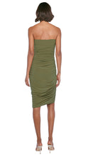 Load image into Gallery viewer, Norma Kamali Strapless Diana To Knee Dress - Military
