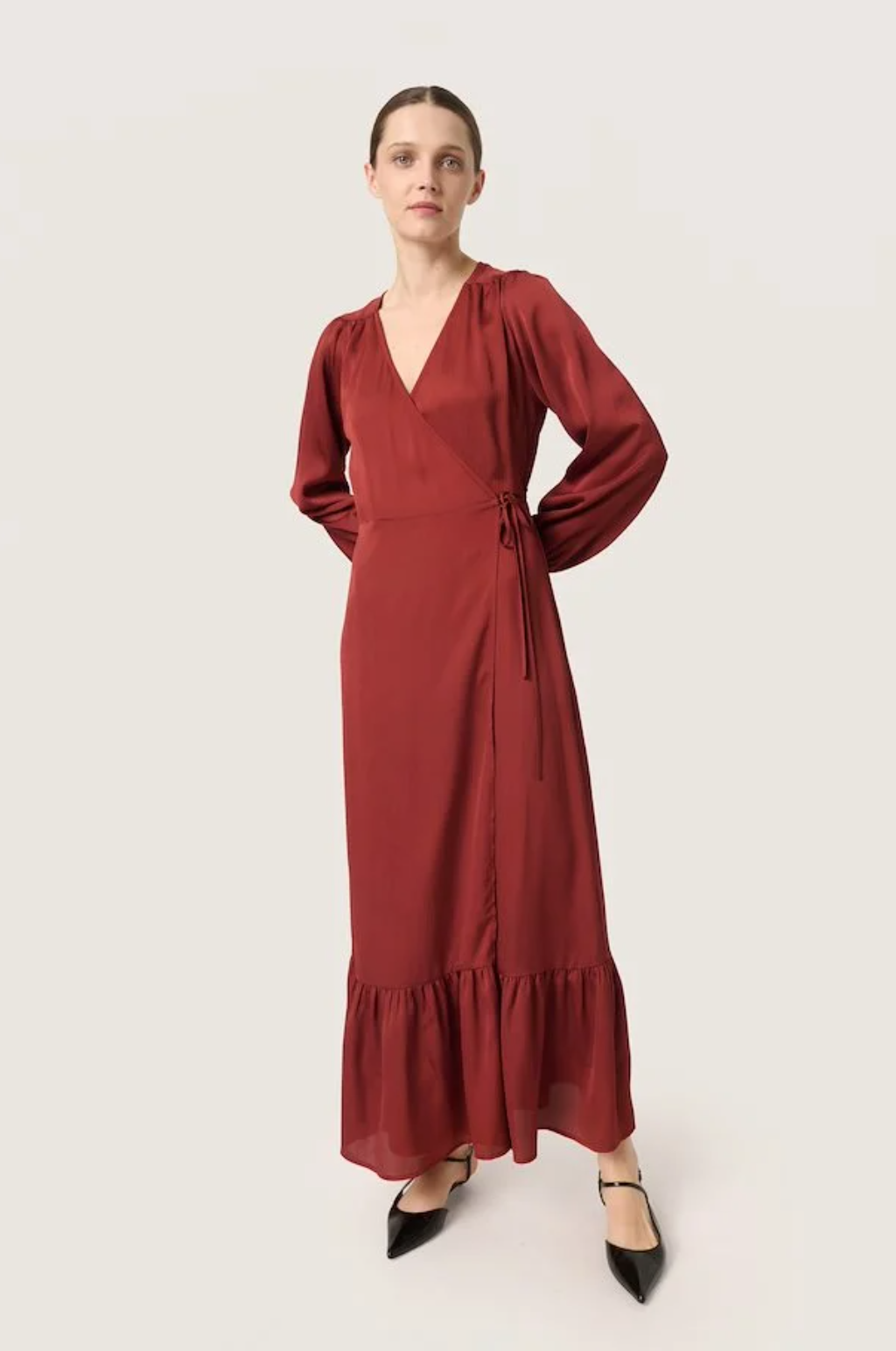 wine red bridesmaid dresses 2025 Burgundy Chiffon V Neck High Split Burgundy / 12 100% Polyester Dark Burgundy Red Bridesmaid Dresses