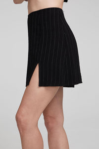Chaser Kiss Mini Skirt - Beverly Pinstripe