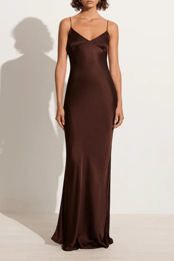 Faithfull the Brand Santiana Maxi Dress - Dark Truffle October Boutique Faithfull the Brand Santiana Maxi Dress - Dark Truffle October Boutique