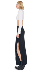 Norma Kamali Side Slit Long Skirt