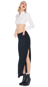 Norma Kamali Side Slit Long Skirt