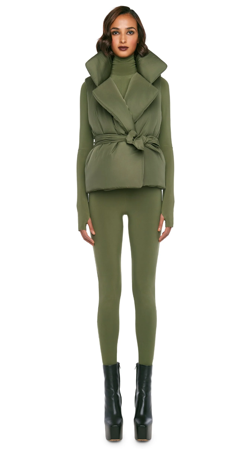 Norma Kamali Sleeping Bag Vest Military – October Boutique
