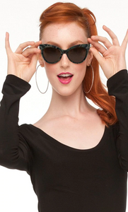 Norma Kamali Square Cat Eye Sunglasses - Camo