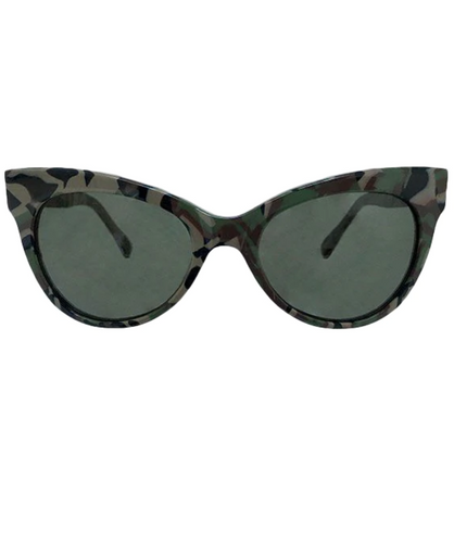 Norma Kamali Square Cat Eye Sunglasses - Camo